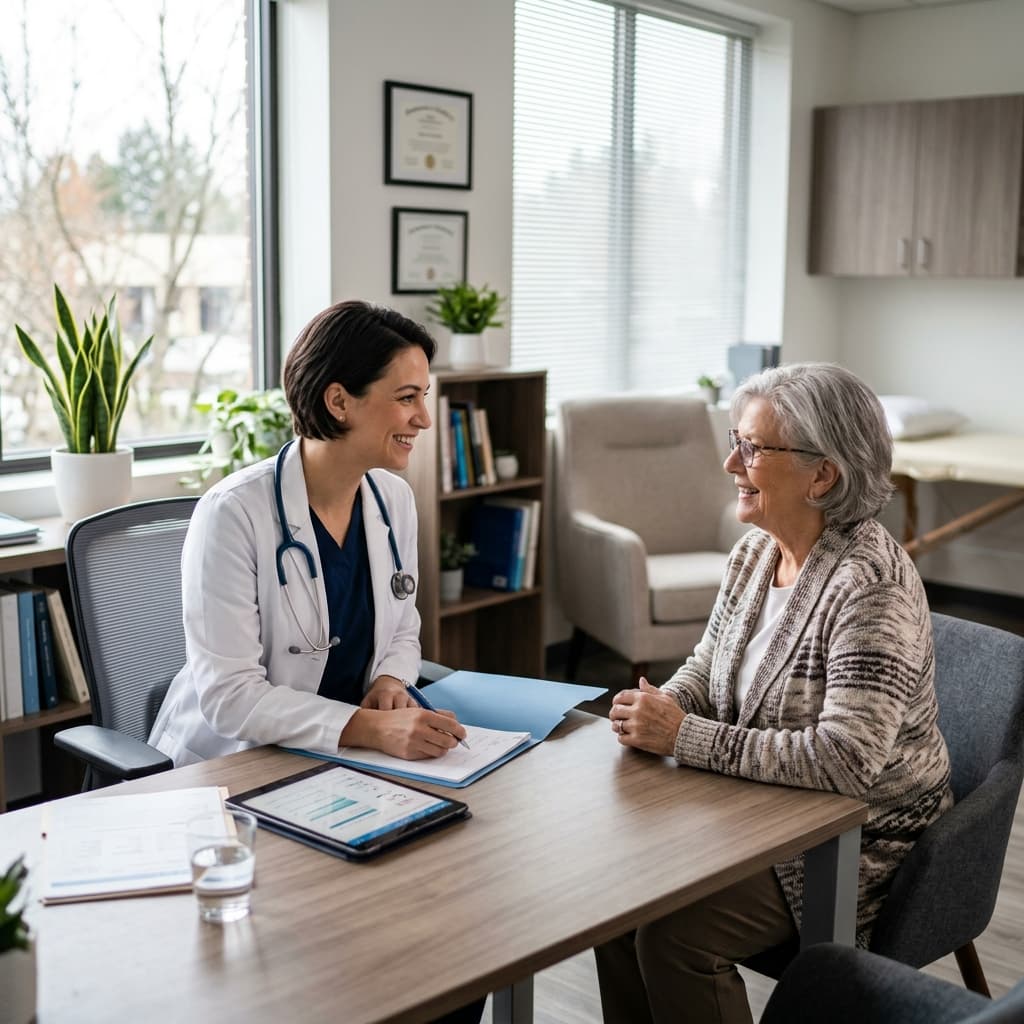 Doctor with patient